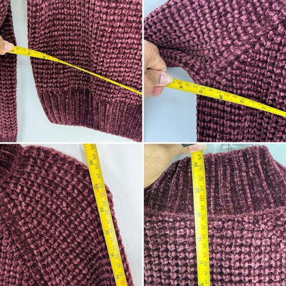 H&M Divided Women Chunky Knit Pullover Sweater Small Burgundy - Picture 10 of 16